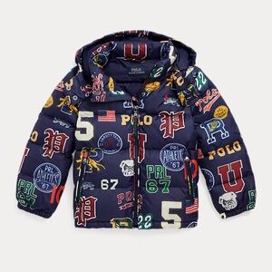 Polo Ralph Lauren Print Water-Repellent Down Hooded Jacket size 4T